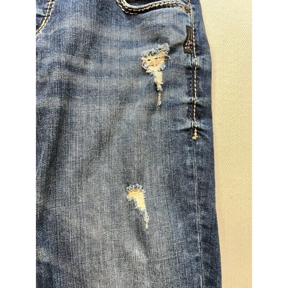 Silver Jeans Co. Womens Distressed Skinny Jeans Size 28x29 Blue Denim Medium Was - Picture 8 of 11